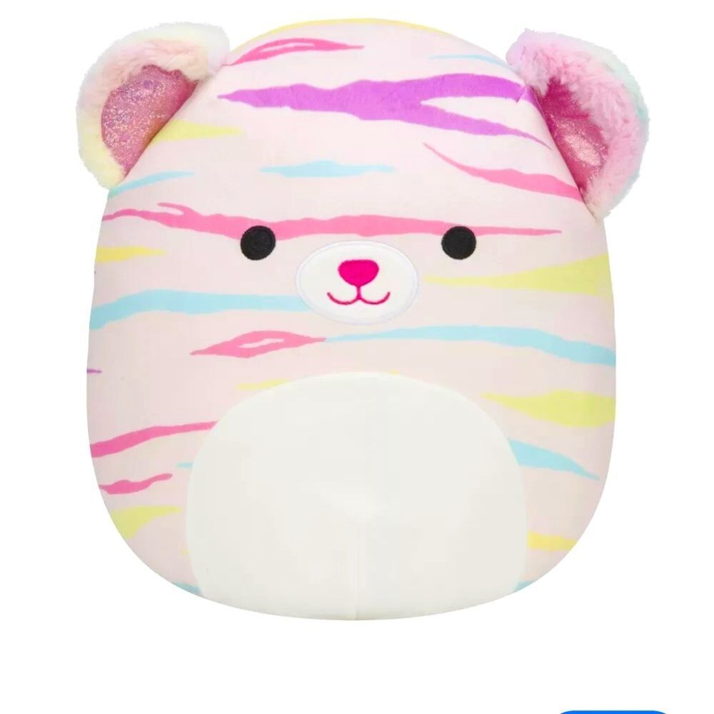 Squishmallows Atoosa the Cat 14" Stuffed Plush Tiger Rainbow Kids Adults Pink